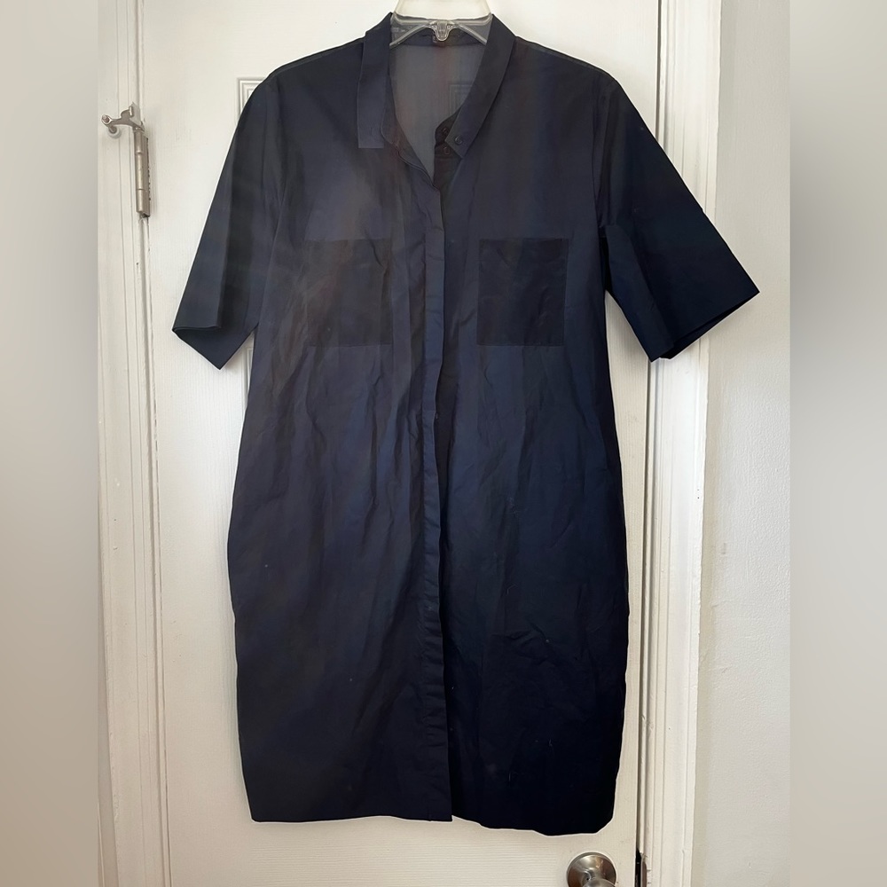 COS button-up tunic/dress, midnight blue, size US 12, EUR 42